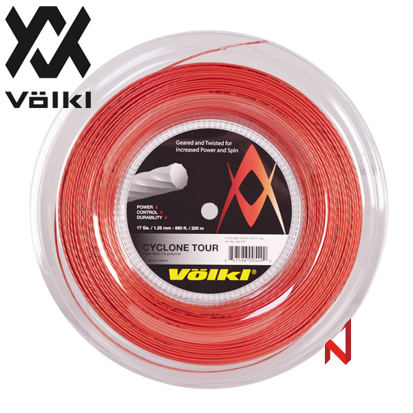 뵐클 테니스스트링 사이클론 투어 1.20mm/1.25 200M RD/AN
