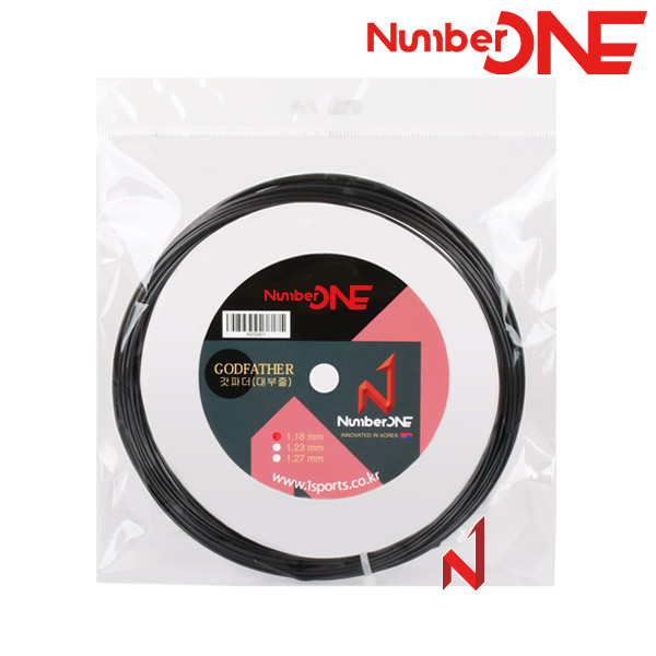 ★출시기념3+1행사★넘버원 슈퍼스트링 갓파더(대부) 1.18/1.23/1.27mm 원형폴리 BK 12M