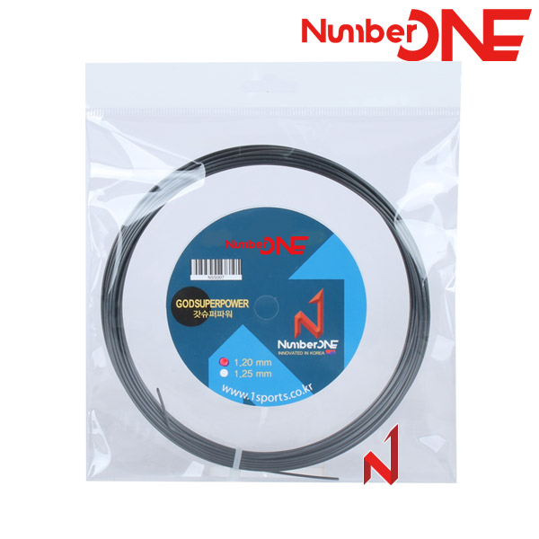 ★출시기념3+1행사★넘버원 테니스스트링 갓슈퍼파워 1.20/1.25mm 원형폴리 D/GY 12M