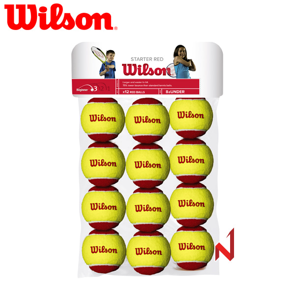 윌슨 테니스공 스타터 레드 볼 WRT137100 1팩=12볼