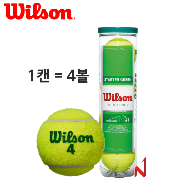 윌슨 테니스공 스타터 플레이 그린볼 WRT137400 1캔=4볼