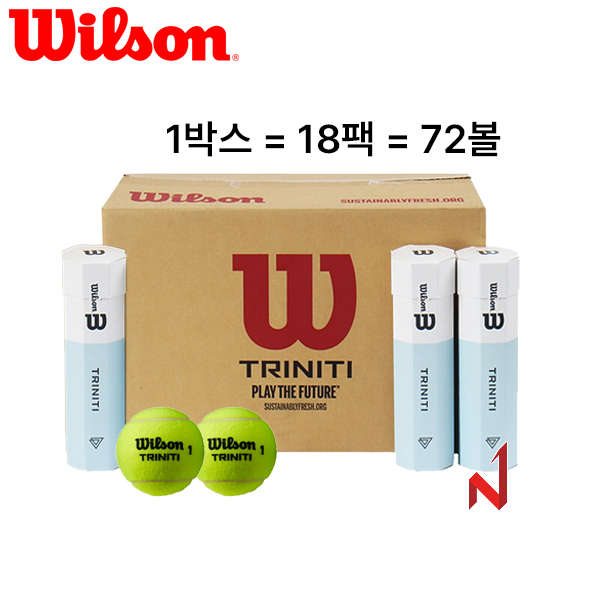 윌슨 테니스공 트리니티 WRT115200 1BOX=18팩=72볼