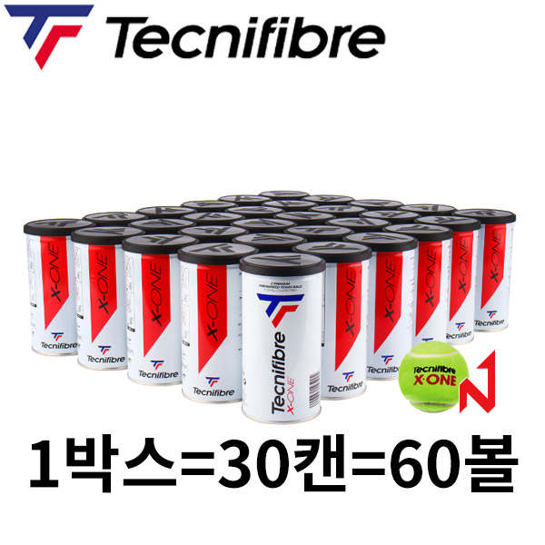 테크니화이버 테니스공 X-ONE 시합구 1박스=30캔=60볼