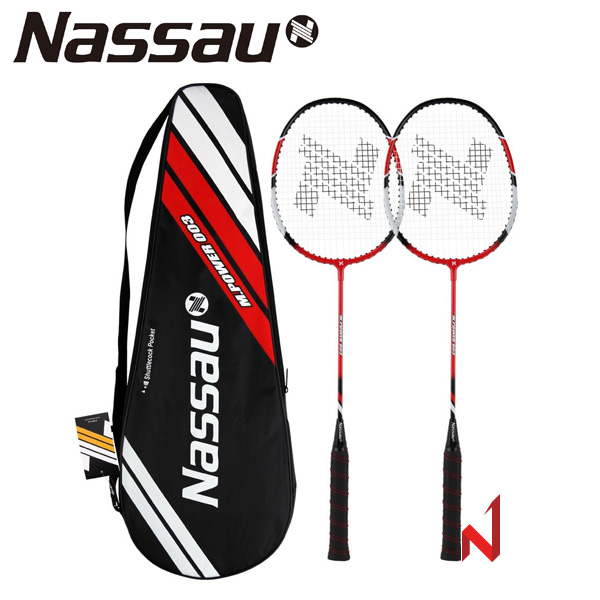 &spades;라켓 창고대방출&spades;낫소 배드민턴라켓 M.파워 003 (라켓2자루+케이스)