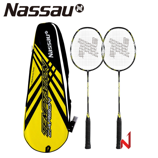 낫소 배드민턴라켓 템테이션 카본 세트 (라켓2+케이스)