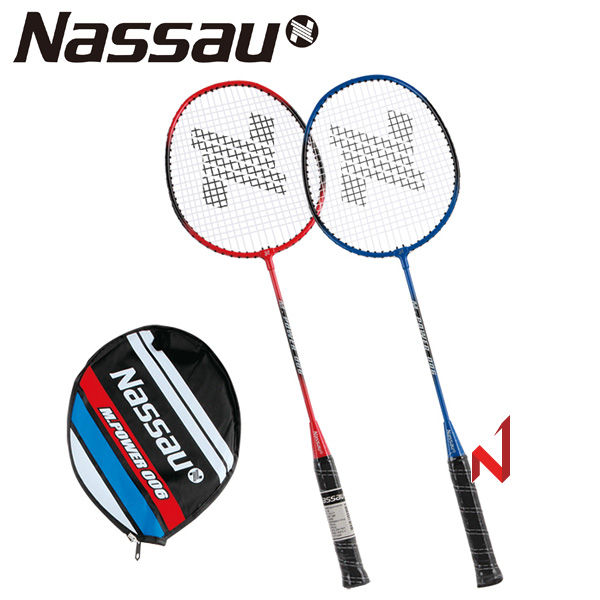&spades;라켓 창고대방출&spades;낫소 배드민턴라켓 M.파워 006 (라켓2자루+헤드커버)