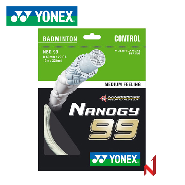 요넥스 배드민턴스트링 NBG99 나노지 0.69mm 10M WH