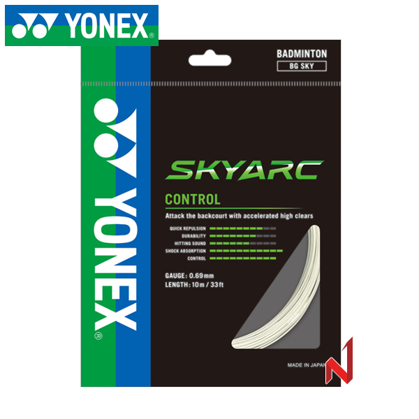 요넥스 배드민턴스트링 BG SKYARC 스카이아크 0.69mm 10M WH