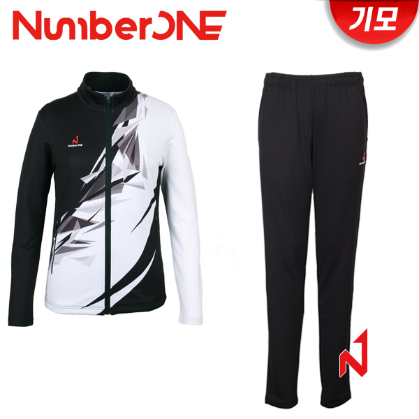 넘버원 트레이닝복 세트 기모 NWTJ12104/NWTP12104 WH/BK 여성