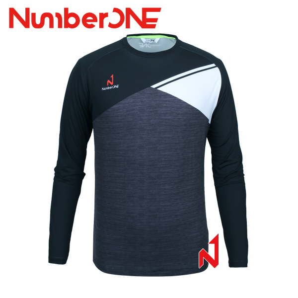 넘버원 긴팔티 라운드 NMTL12101 BK/GY 남성