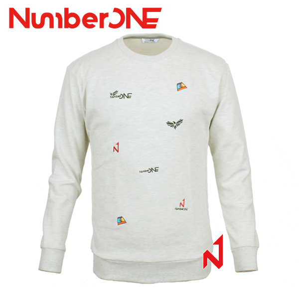 넘버원 긴팔티 맨투맨 NMTL12105 아이보리 남성