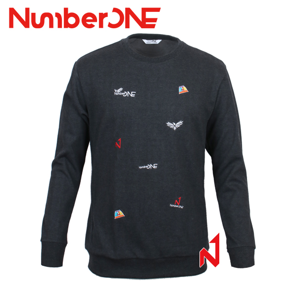 넘버원 긴팔티 맨투맨 NMTL12106 챠콜 남성