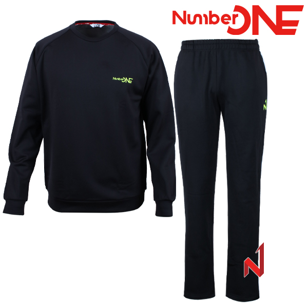 넘버원 상하세트 기모 블랙네온 NUTL121205/NMTP121205 BK 남성
