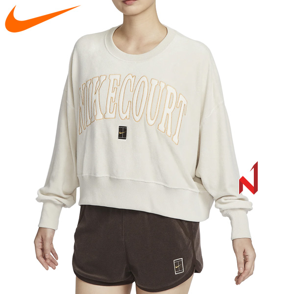 2024나이키 긴팔티 코트 헤리티지 크루넥 그래픽 테니스 스웨트 셔츠 FQ2243-104 여성
