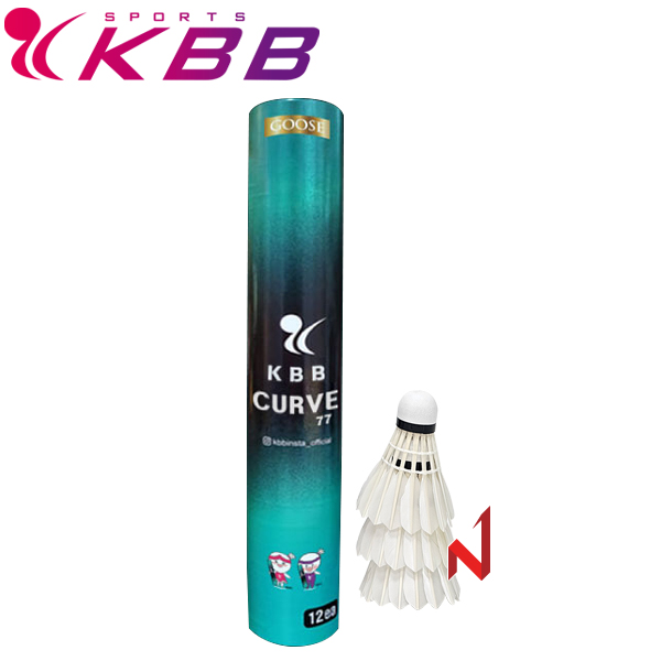KBB 배드민턴셔틀콕 KBB 커브 77 거위털 시합구 12개입