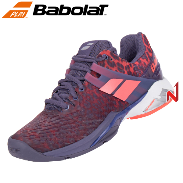 ◆온라인 창고대방출◆2017 바볼랏 테니스화프로펄스 퓨리올코트 W31F17477 레오파드