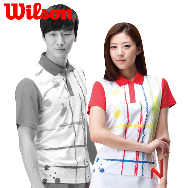 ◆온라인 창고대방출◆윌슨 폴로 반팔티 W1-046 화이트레드 여성