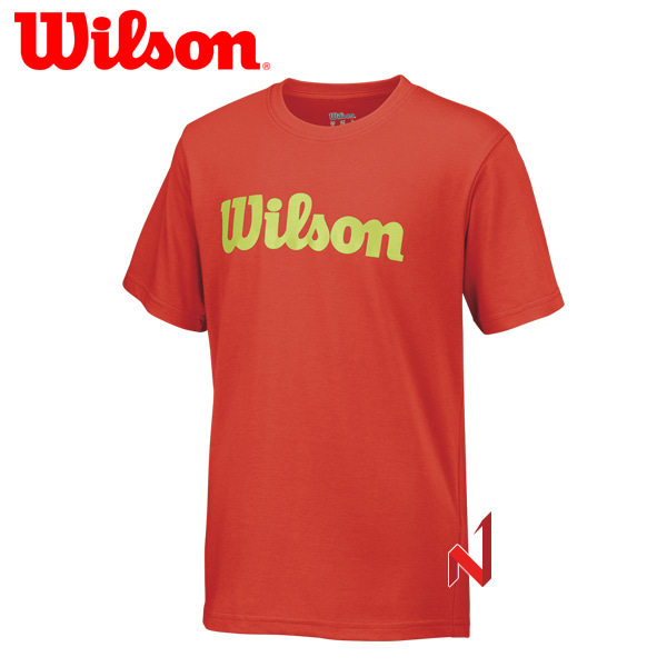 윌슨 반팔티 스크립트 코튼 WRA752503 피에스타 그린글로우 주니어