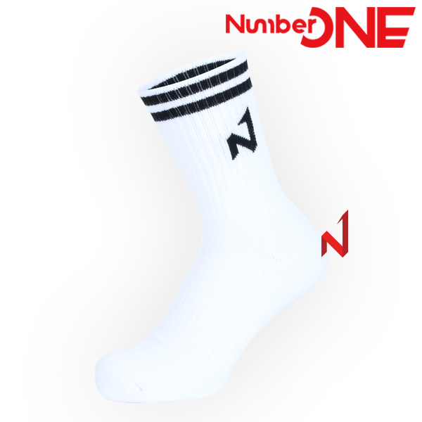 넘버원 스포츠양말 더블라인 NWS501 장목 WH/BK 여성