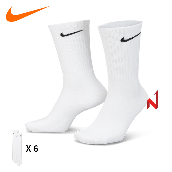 나이키 양말 에브리데이 쿠션 크루 삭스 SX7666-100 6P