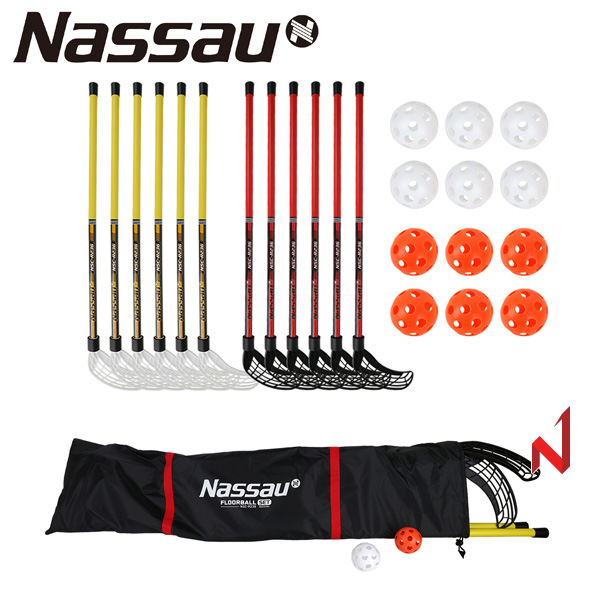 낫소 플로어볼 세트 NSC-R236 (스틱12+공12+가방)
