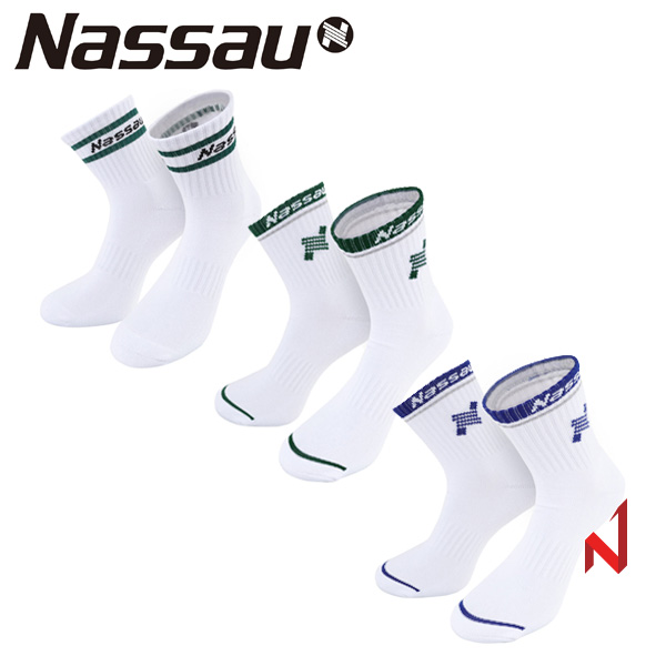 낫소 스포츠 양말 중목 NSGSM/NSBSM 5종류 GN/BL