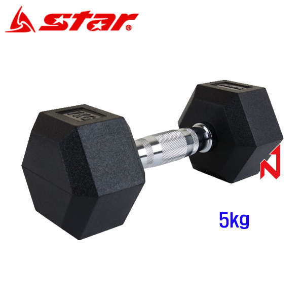스타 피트니스 고무 육각아령 ER106 5KG