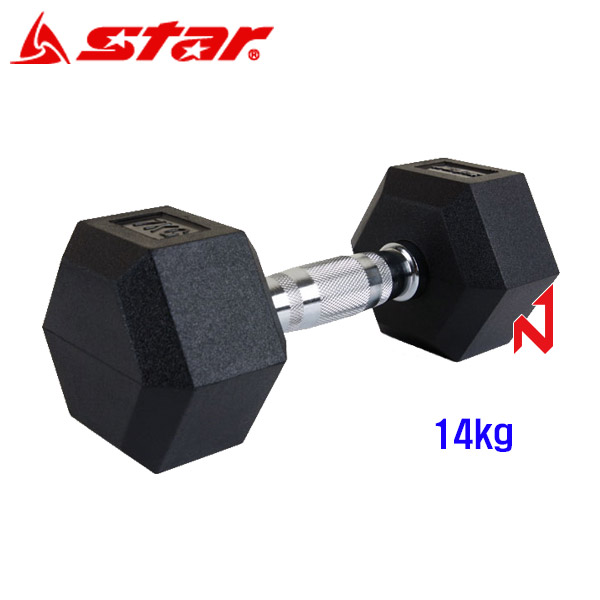 스타 피트니스 고무 육각아령 ER106 14KG