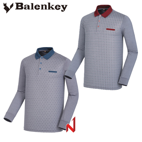 발렌키 긴팔티 카치온 스판 카라 나염 BM201T01 2색상 공용