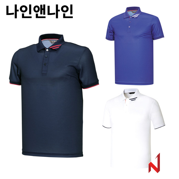 나인앤나인 반팔티 쿨 미니홈 마이테이프 배색 카라 NT07 3색상 공용