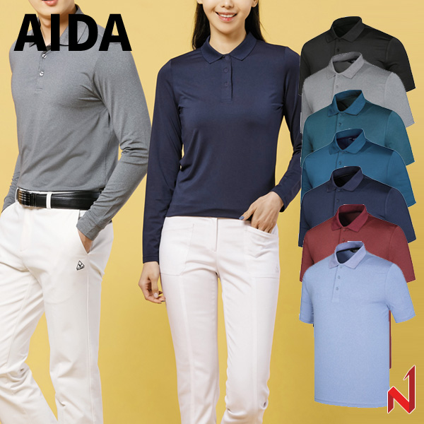 AIDA 긴팔티 스판 카치온 카라 AT05 6색상 공용