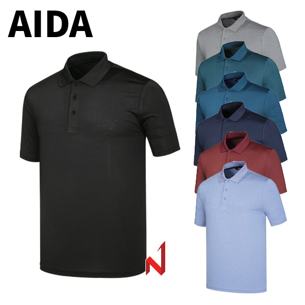 AIDA 반팔티 스판 카치온 카라 AT05 7색상 공용