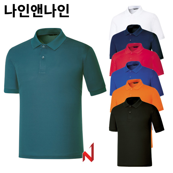 나인앤나인 반팔티 쿨 솔리드 소매 카우스 카라 NT14 7색상 공용