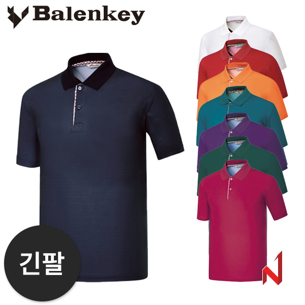 발렌키 긴팔티 쿨 마이배색 체크 카라 NT11 9색상 공용
