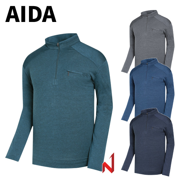 AIDA 긴팔티 카치온 배색 집업 AMG1T01 4색상 공용