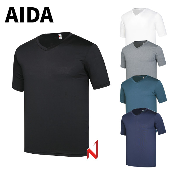 AIDA 반팔티 스판 브이넥 AT08 5색상 공용