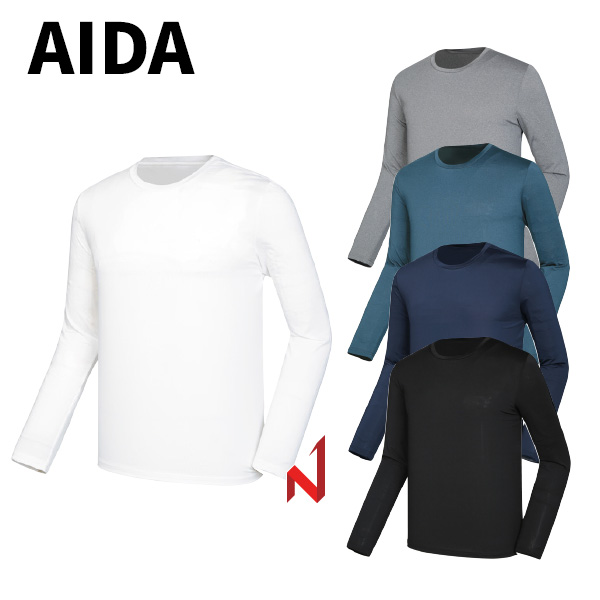 AIDA 긴팔티 스판 라운드 AT07 5색상 공용
