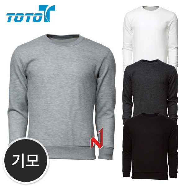 토토 긴팔티 기모 특양면 맨투맨 4색상 공용