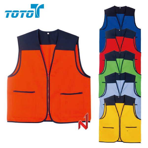 토토 조끼 T/C 배색 마트 6색상 공용