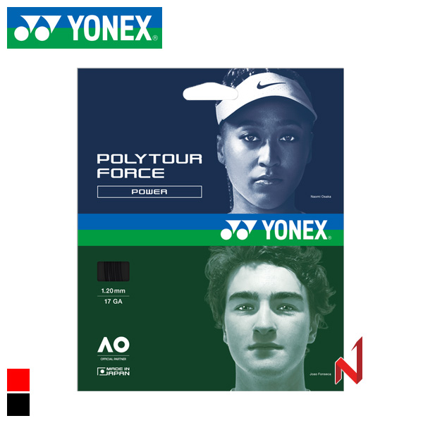 요넥스 테니스스트링 폴리투어 포스 PTGFO 1.20/1.25mm 12M BRR/BK 원형