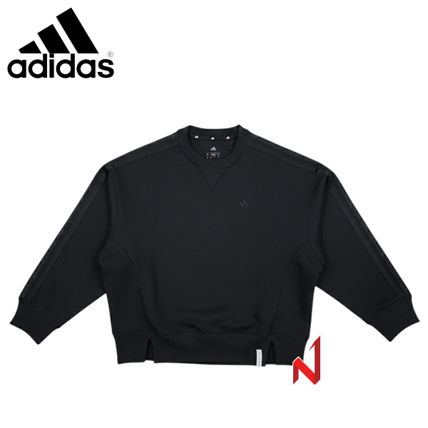 2026아디다스 긴팔티 ES+ 3S SWT CREW KF8238 BK 여성