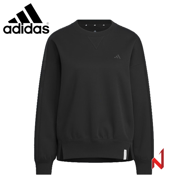 2026아디다스 긴팔티 ES+ 3S SWT CREW KF8238 BK 여성