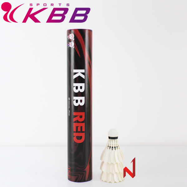 KBB 배드민턴셔틀콕 KBB 레드 오리털 시합구 12개입
