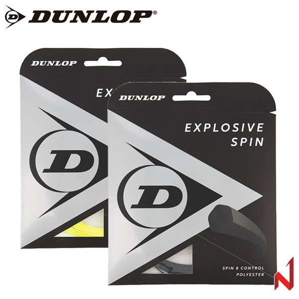던롭 테니스스트링 익스플로시브 스핀 17G 1.25mm 12M BK/YL 6각