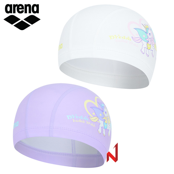 아레나 수영모자 유니콘 실리코팅수모 A5AC1AL52 WHT/PPL 아동