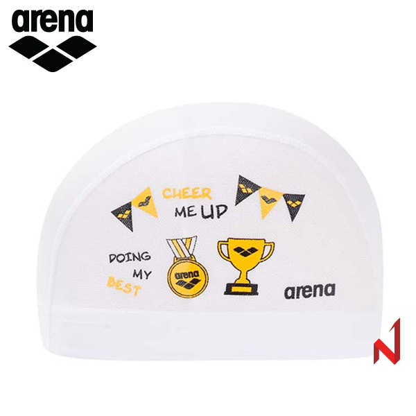 아레나 수영모자 메달 팝팝 메쉬수모 A6AC1AS14 WHT
