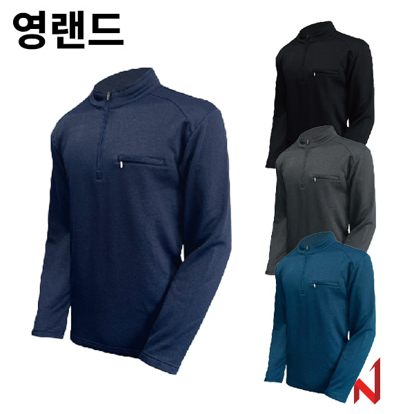 영랜드 티셔츠 등산 카치온 솔리드 기모 YT37 4색상 남성