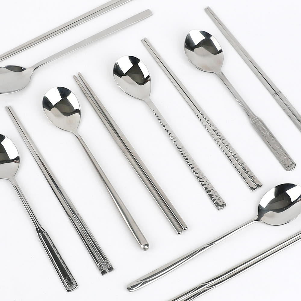 업소용 스텐 수저 세트 민자수저 숟가락 젓가락 식당 병원 학교 단체급식