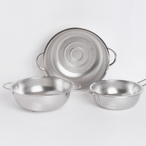 스텐 펀칭볼 3종 세트 타공 채반 편수 양수 채망 세척볼 야채바구니 소쿠리 판촉물 선물