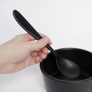 블랙 멀티 스푼 검정 멜라민 수저 덮밥 숟가락 일식 볶음밥 카레 식당 음식점
